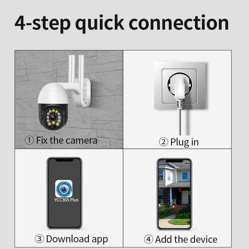 IP Cameras YCC365 Plus 1080P Wireless Outdoor Security IP Camera Two Ways Audio Waterproof Smart Home Video Surveillance WIFI Cameras 240413