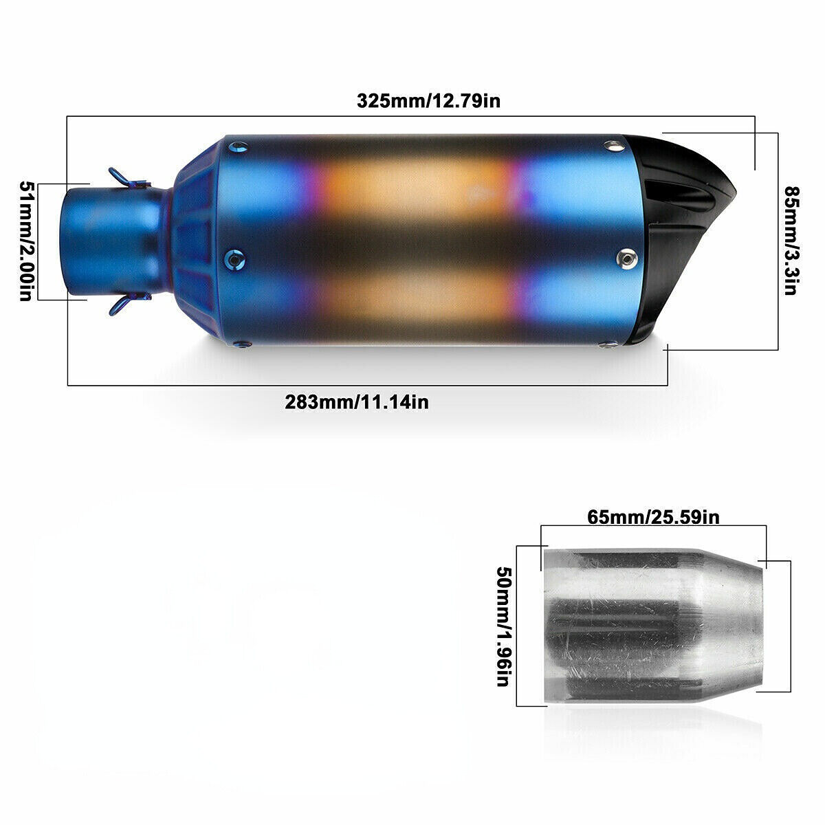 51MM Modified Motorcycle Exhaust Muffler for YZF R6 R15 R3 MT07 zx6r z800 z900 mt09 fz09 ninja400 z400