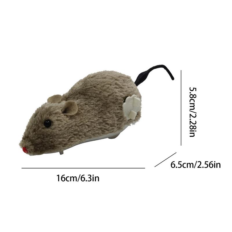 cute Mouse Plush Wind Up Mouse Shape Cat Toys Interactive Interesting Decorative Kitten Stuffed Toy For Pets Chasing supplies