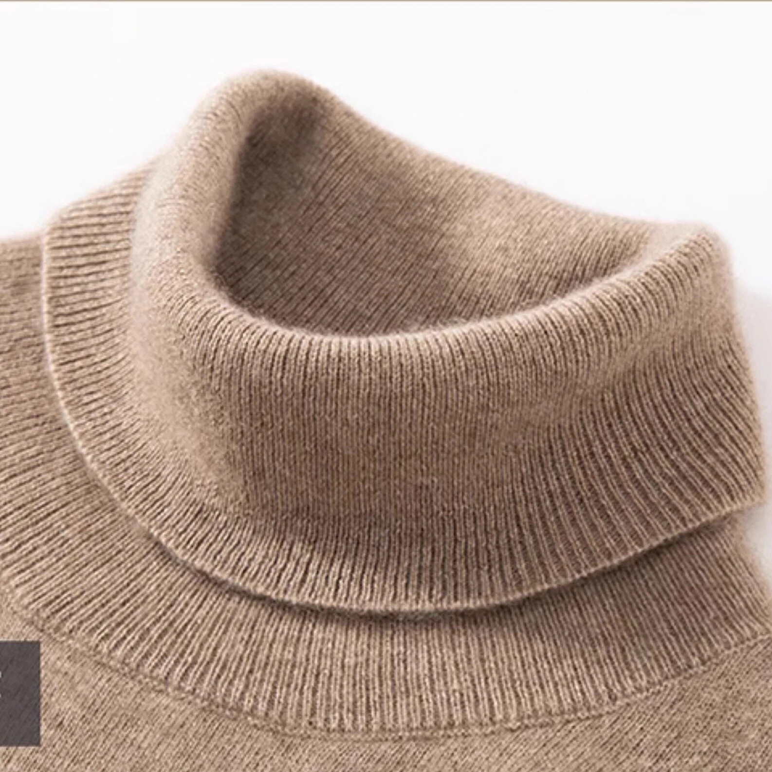 100% Cashmere Sweater Autumn/Winter High Collar Warm Crossover Wool Knitted Pullover Mens Turtle Neck 241113