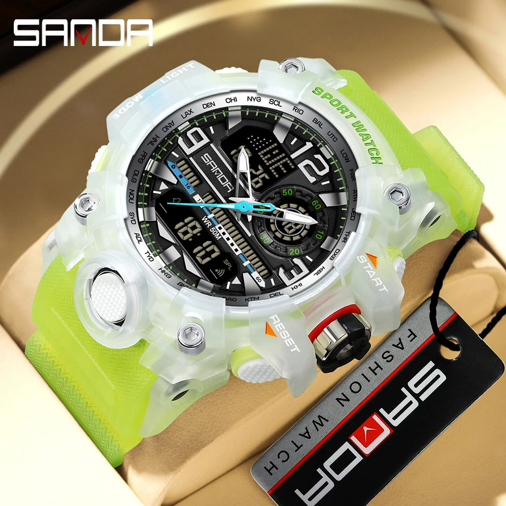 Military Men ddmysmile Sports SANDA Army Watches G Style Big Dial Analog Digital Quartz Waterproof Ddmysmile Men's Wrist Watch For Man Montre Hom
