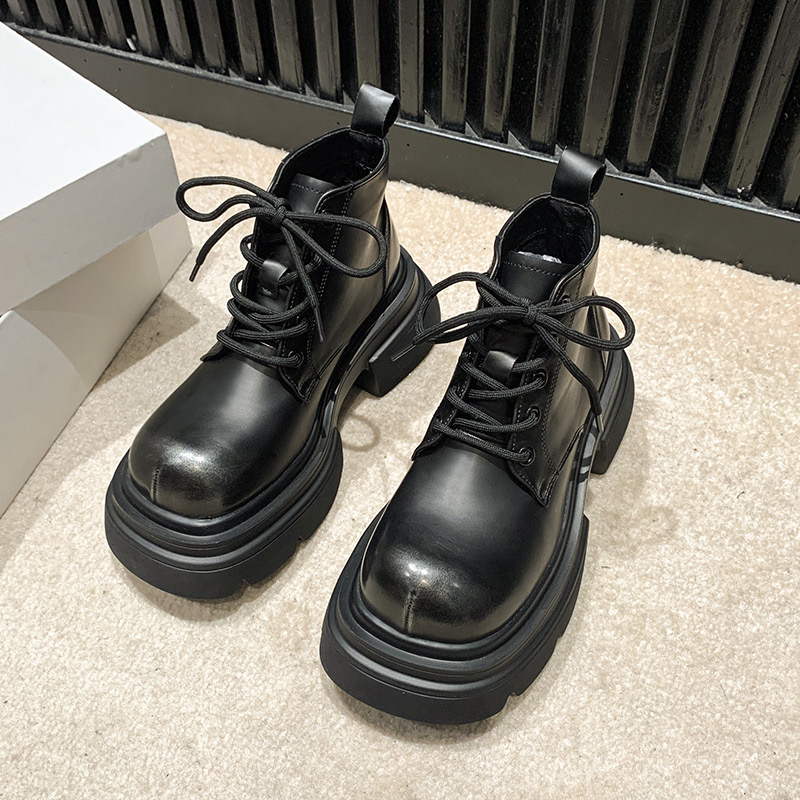 2025 new Designer Punk Women's Motorcycle Autumn Winter Fashion Side Zipper Ankle Boots Woman Platform Shoes Bota De Vaqueiro 7542