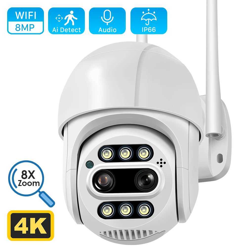 IP Cameras ANBIUX 8MP 4K PTZ IP Camera 8x Zoom Dual-Lens Human Detect CCTV Camera 4MP Outdoor CCTV Wifi Video Surveillance Camera ICSEE APP 24413