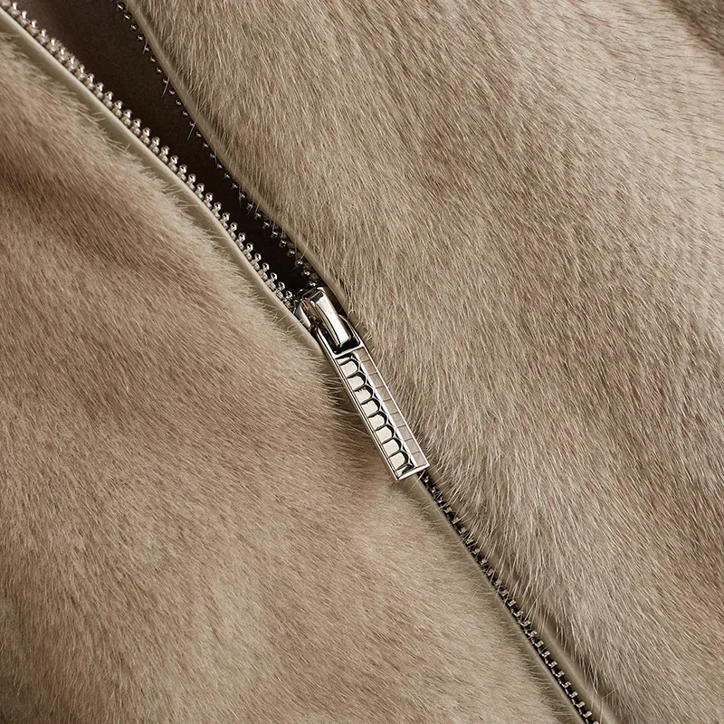 Autumn/Winter Genuine Fur Coat Mens Natural Coat and Jacket Mens Polo Neck Fur Clothing Large Top FCY 241112