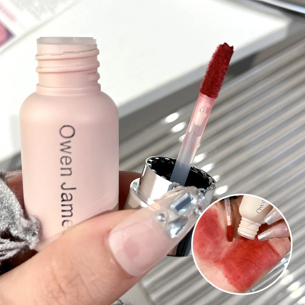 Velvet Matte Lip Gloss Sexy Nude Smooth Lip Mud Waterproof Long Lasting Liquid Lipstick Cosmetics Moisturizing Lip Korean Makeup