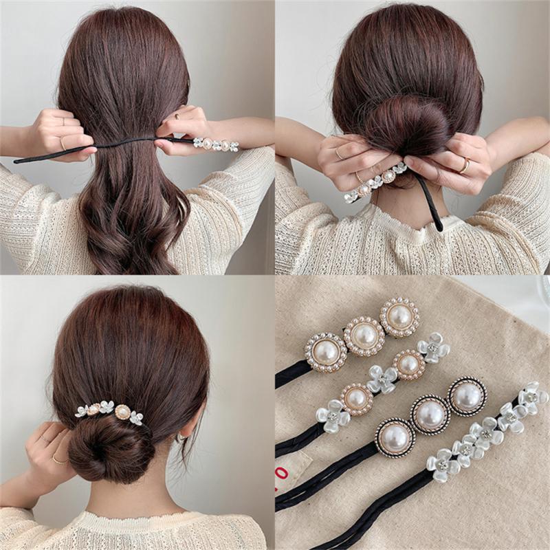 New Magical Bow Clip Bun Curler Braider Hairstyle Maker Tool Dount Korean Lazy Hair Accessories Styling Fashion
