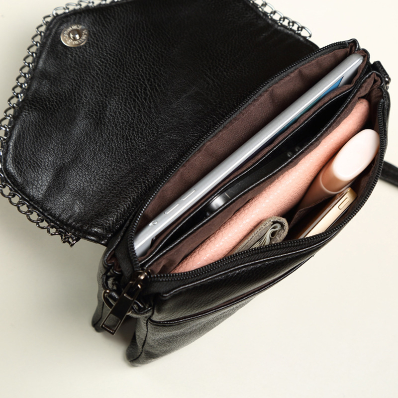 New Free Delivery 1PC S/L Black Handbags Women PU Messenger Shoulder Female Casual Crossbody Bag Retro Purse Designer Bag Luxury Bag Tote Bag
