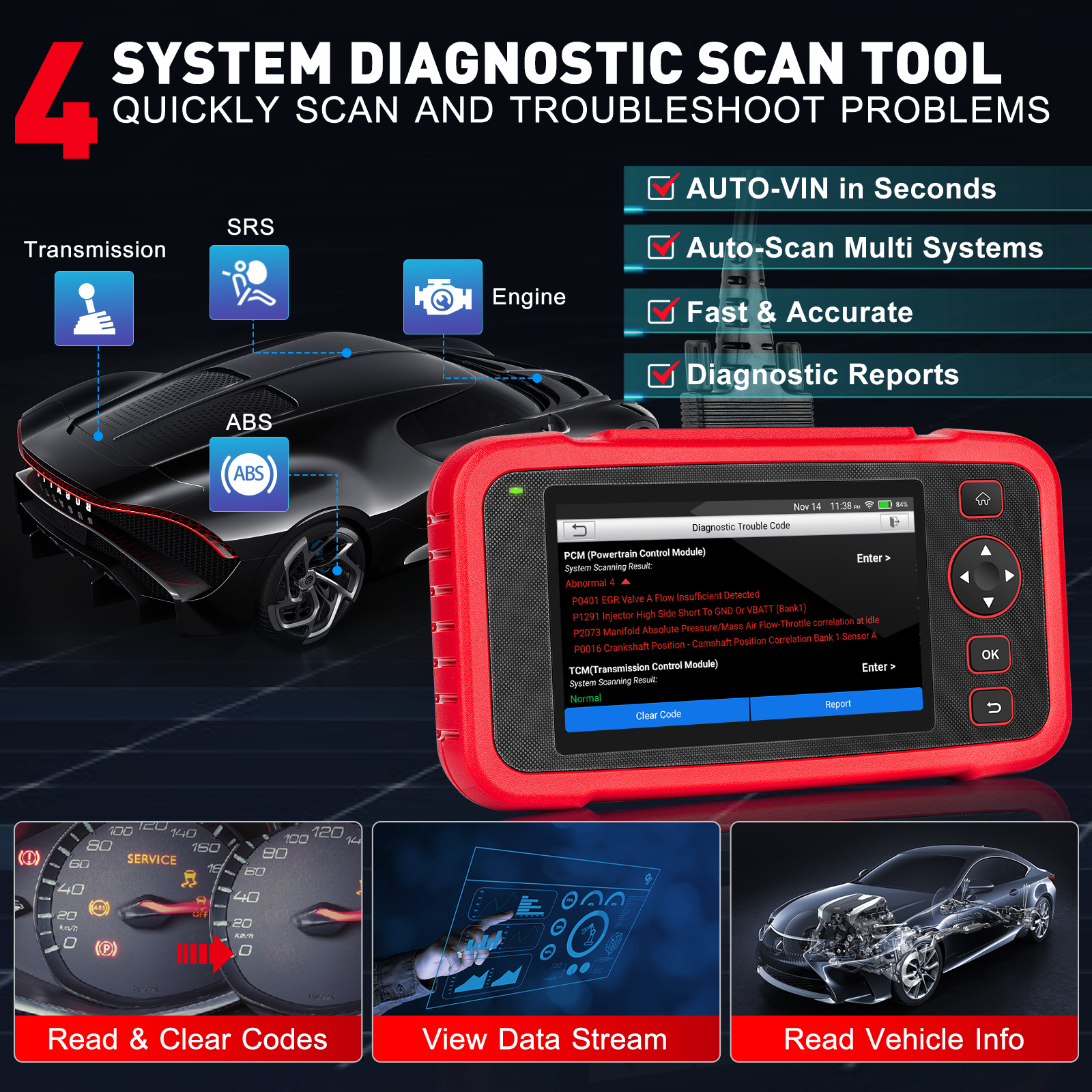 New-Launch Crp123i 2024 X431 V2.0 Obd2 Scanner ddmysmile Car Diagnostic Tools ABS SRS Engine AT 4 System Scanner + 7 Reset Free Update Smile +