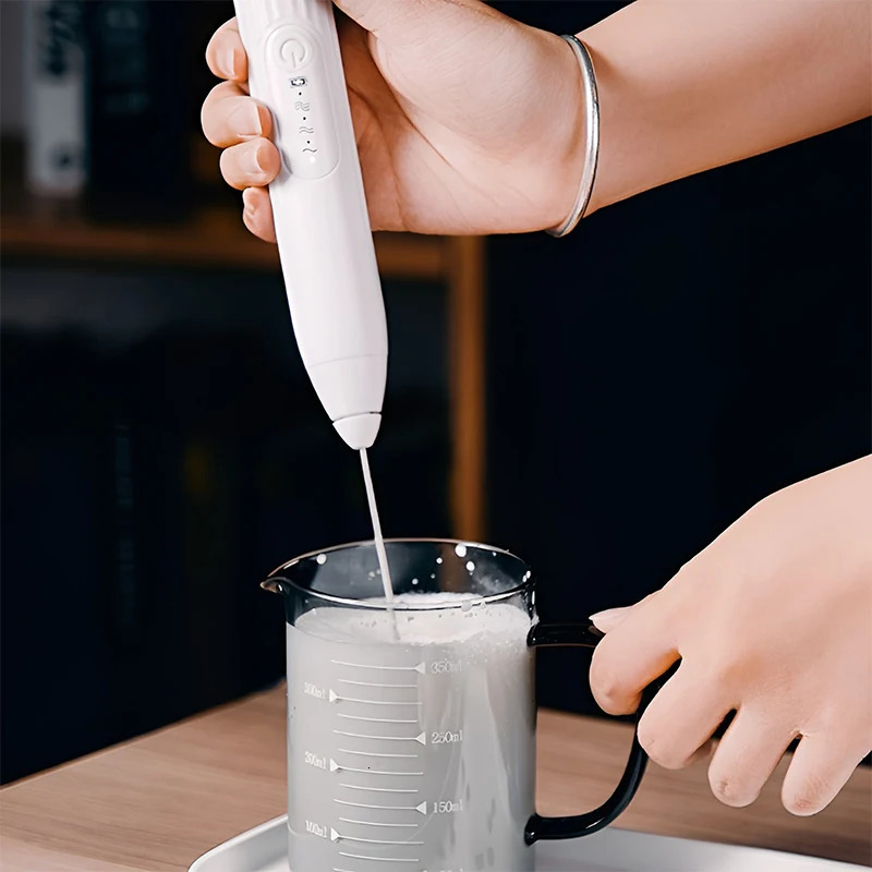 2-in-1 USB charging electric egg mixer whistle coffee mixer double head milk foam baking mixer kitchen gadget 241113