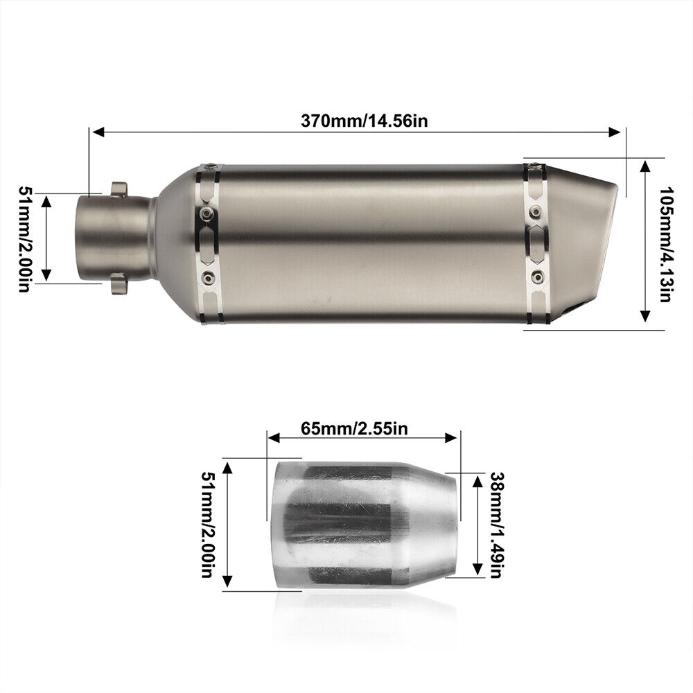 Motorcycle Racing Exhaust Universal 35-51MM Muffler Pipe Moto Escape for ATV Dirt Bike Scooter