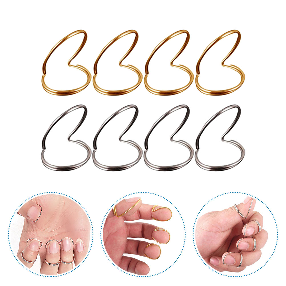 Guitar Bass 8 Pcs ddmysmile Finger Stall Pick Metal Plectrums Accessories Useful Picks Ddmysmile Portable Smile