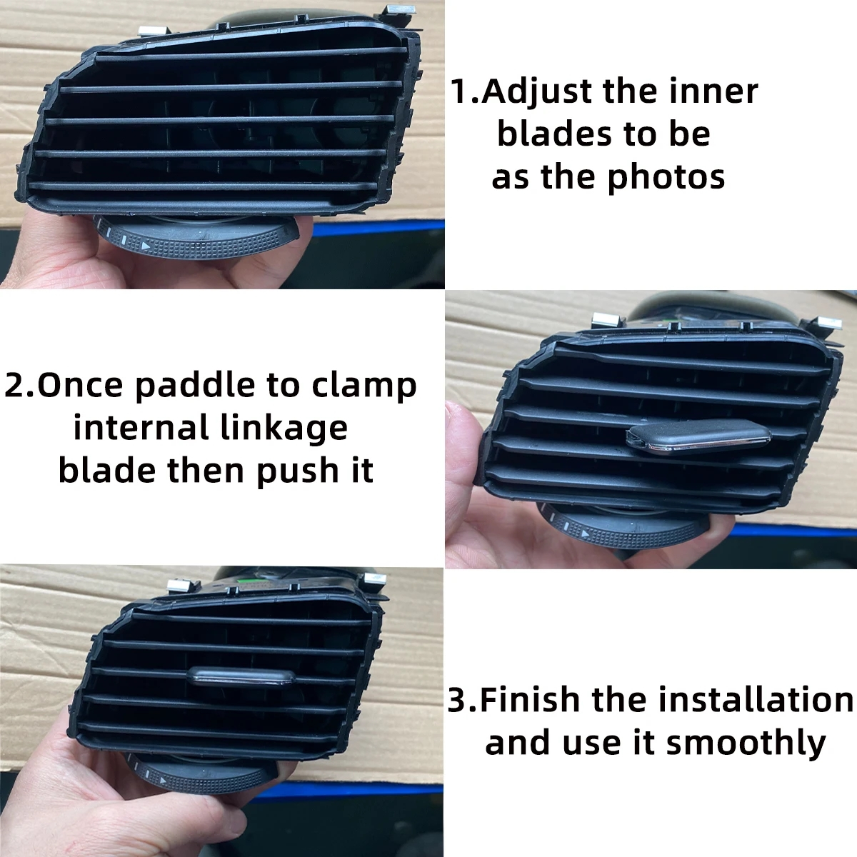 x1 Car Front Rear A/C Air Conditioning Vent Outlet Grill Slide Adjust Paddle Clip Trim For VW Golf 7 7.5 MK7 MK7.5 GTI 2013-2019