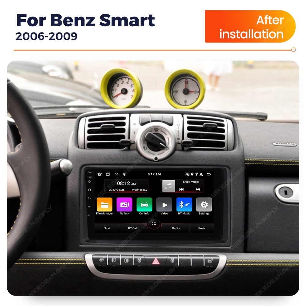 MEKEDE Android System for Smart Fortwo W451 2006~2009 Stereo Car Radio Video Wifi Carplay Multimedia Screen 2 Din 9" Head Unit