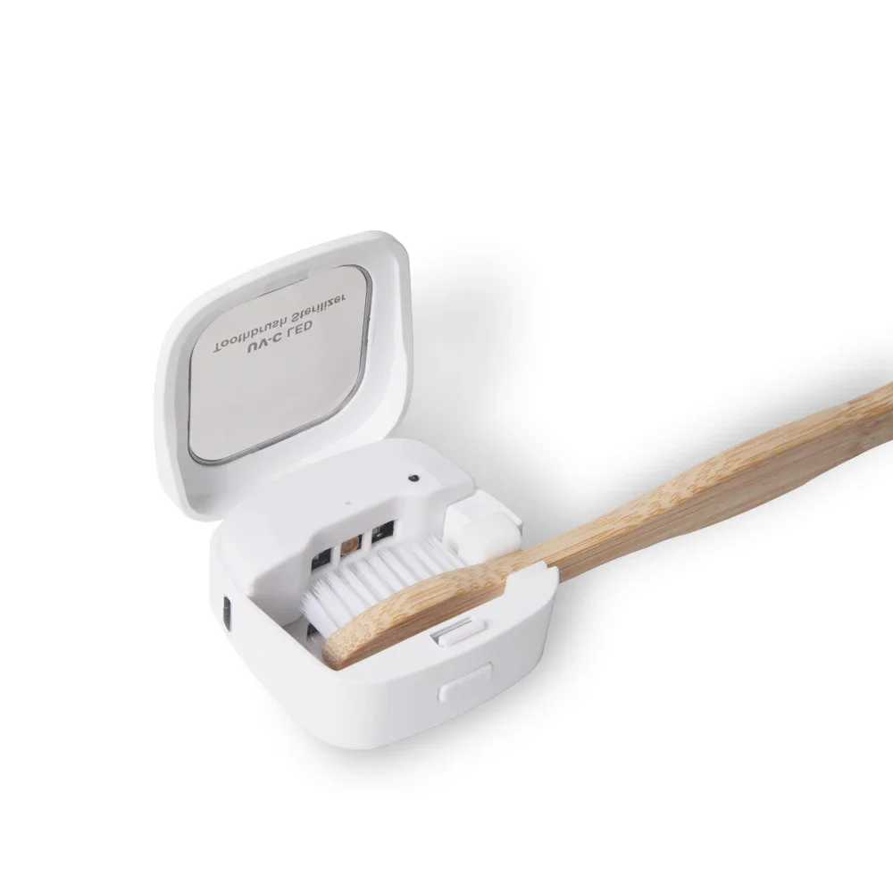 Toothbrush Sanitizer New Arrivals Portable Ultraviolet Sterilization Mini Sanitizer Holder Patented Disinfector box UVC LED Toothbrush Sterilizer 2404