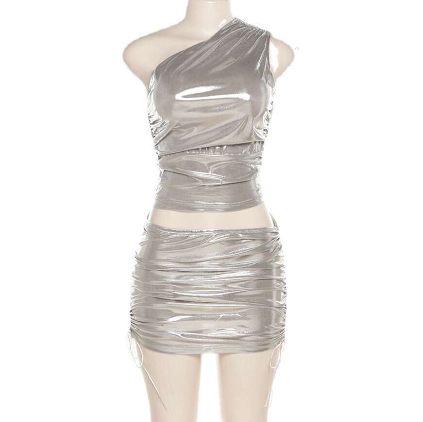 Women's Sexy Short Skirt Set for Fitness Dance Underwear Party Hip Wrap Hot and Spicy Short pleated skirt