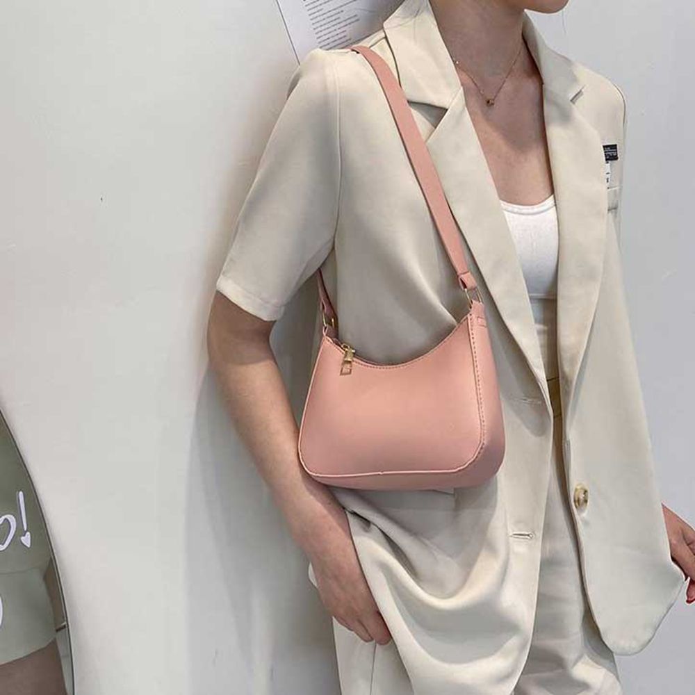 Women's Handbags Fashion Retro Solid Color PU Leather Shoulder Underarm Bag Casual Coin Purse