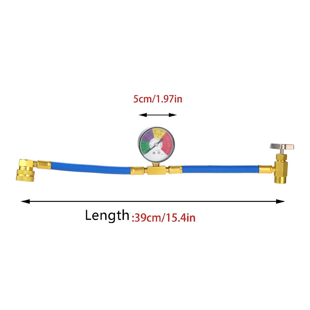 1-5PCS R134A Refrigerant Charging Hose with Pressure Gauge Air Conditioner Gas Charging Hose AC Recharge Hose for Car Automobile