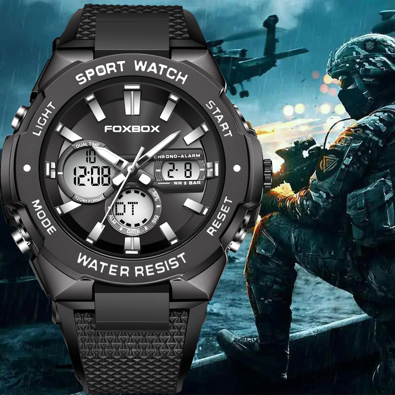 2024Luxury Mens Sport Watch Waterproof Digital Alarm Chronograph Quartz Wristwatches Male Clock Relogio Masculino