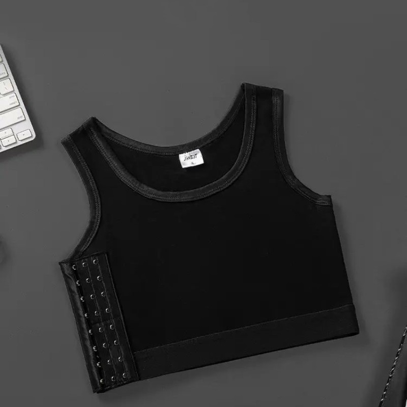 Bandage Chest Binder Adjustable Side Buckle Breast Buckle 3 Row Hooks Flat Trans Binder Tomboy Corset FTM Cosplay Sports Bra