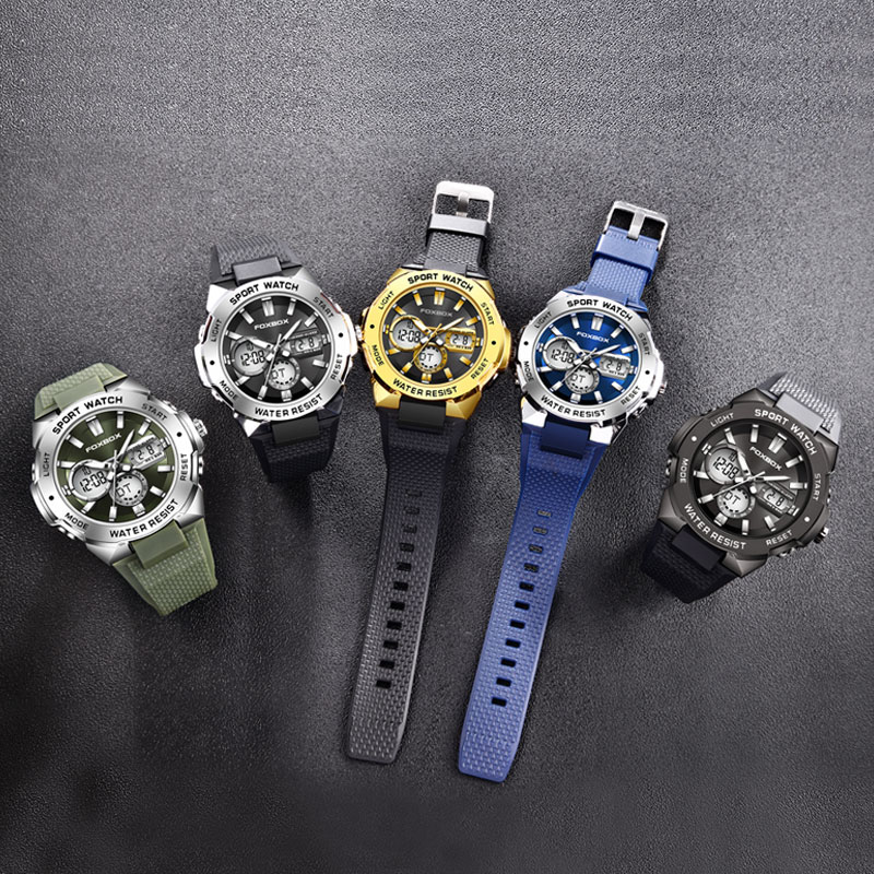 2024Luxury Mens Sport Watch Waterproof Digital Alarm Chronograph Quartz Wristwatches Male Clock Relogio Masculino