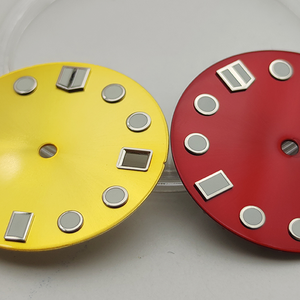 Watch Dial 28.5Mm Nh35 Blue Black Ddmysmile Green Watch ddmysmile Dial Luminous 3 O'clock Crown 3.8 O'clock Crown Fit Nh35 Nh35a Movement Sm