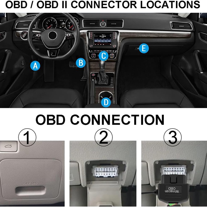 Dash Cam OBD Hardwire Set Kit Dash Camera USB Type C Hardwire Set With OBD Power Cable For Dashcam 12-24V To 5V/3A