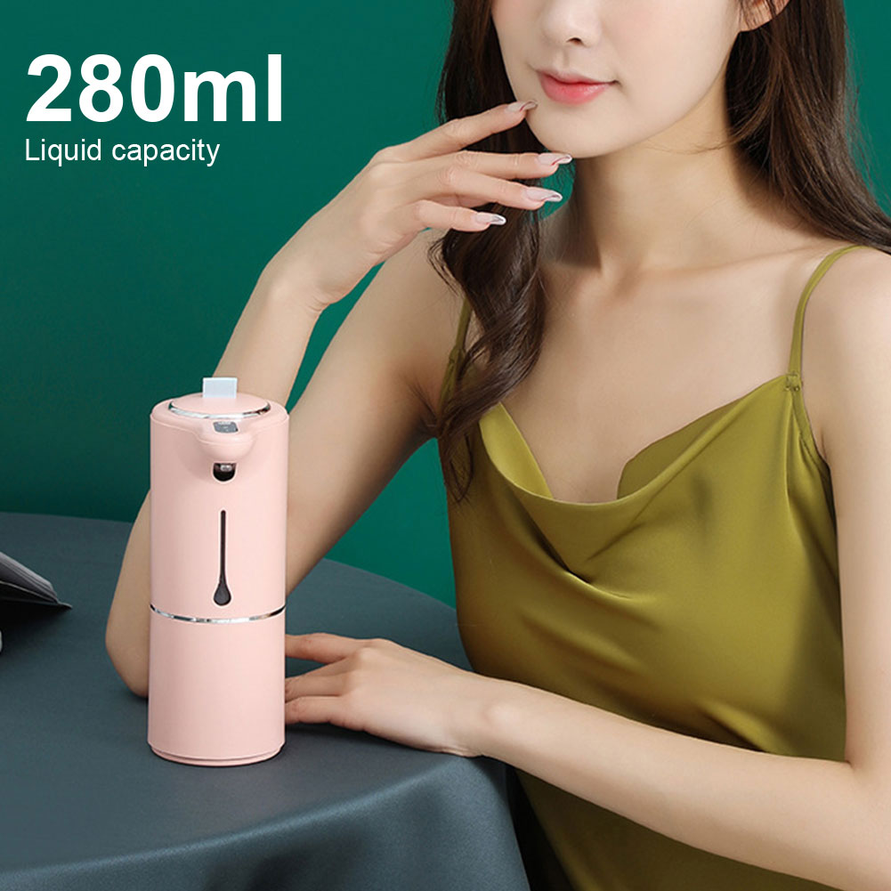280 ML Electric Foam Soap Dispenser Automatic Soap Dispenser IPX5 Waterproof Hand Sanitizer Dispenser for Kitchen Bathroom Hotel