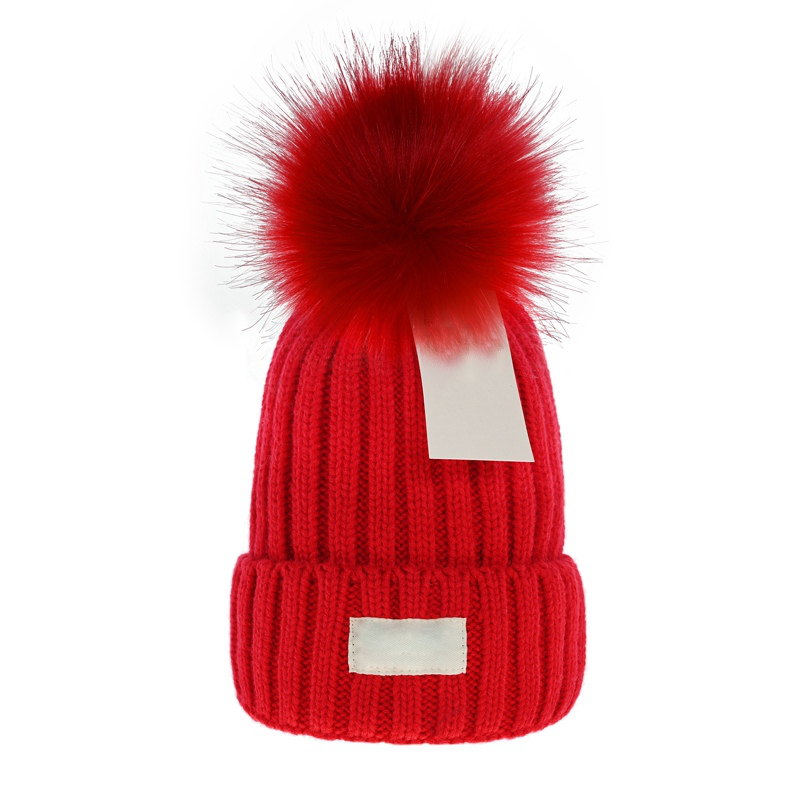Women Knitted Caps 7 Colors Big Hairy Balls Warm And Soft Beanies Brand Crochet Hats Wholesale