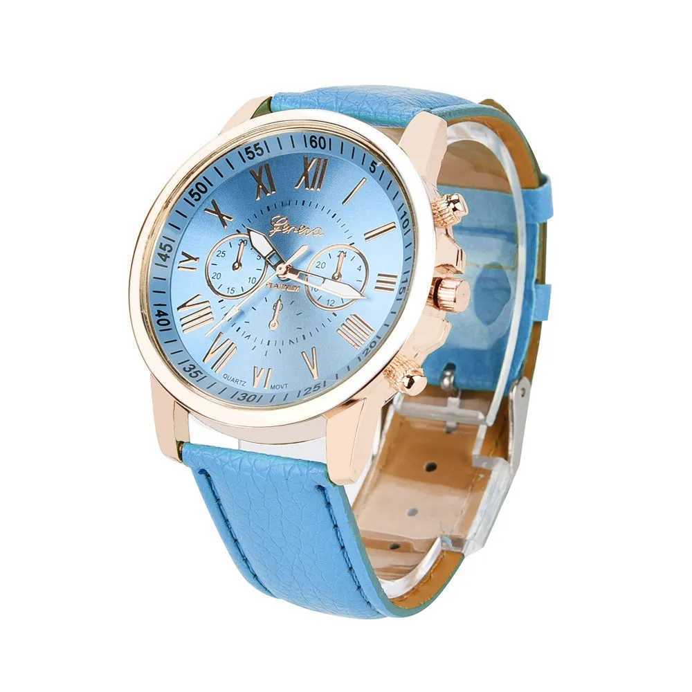 Womens Watch Roman Numerals Faux Leather Analog Quartz Watch Elegant woman watch Leather Strap Alloy ladies watch relojXJ241109