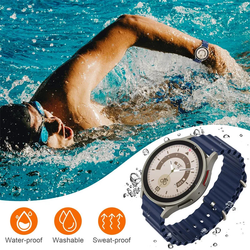 22mm 20mm watch band For Samsung Galaxy Watch 4-classic/5-Pro-3/active 2/Gear S3 Silicone Ocean correa Huawei GT 2 3 pro strap