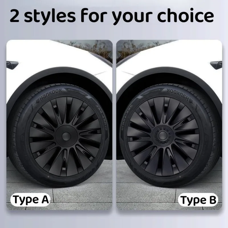 4PCS Hub Cap Performance Replacement Wheel Cap new 19 Inch Automobile Hubcap Full Rim Cover Accessories for Tesla 2025 Model Y 2018-2023