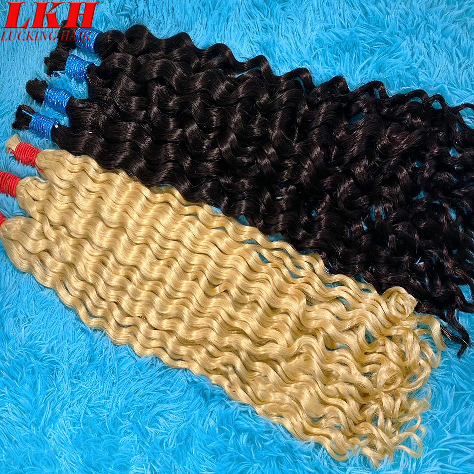 A+ Raw Vietnamese Indian Russain Deep Extensiones De Cabello 100% Remy Virgin Braiding Blonde Human Hair Bulk Extensions Bundles