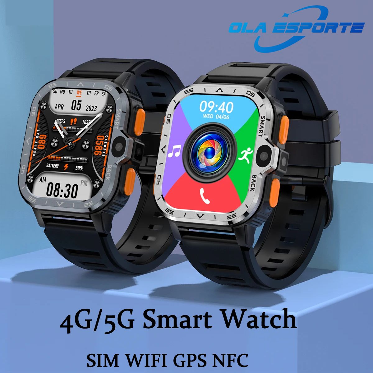 For SmartWatch New 4G/5G Women Men Bluetooth Call Support APP Download GPS SIM Card Wifi NFC 200W+800W Dual HD Camera SmartWatch smile 200W+800W