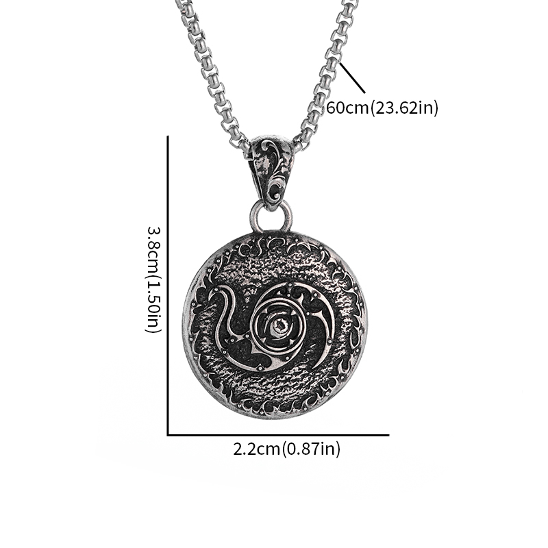 Gothic Spinning Hell Devil Eye Pendant Necklace for Men and Women Punk Theme Party Jewelry Accessories
