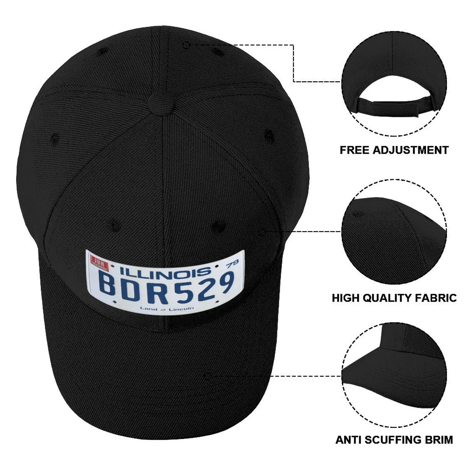 License Movie Blues Brothers ddmysmile Plate T-Shirt Baseball Cap Sports Cap Foam Party Hat Tea Hat Baseball Men Women's Smile