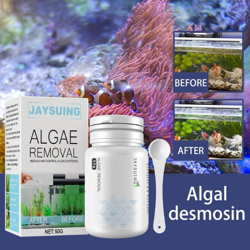 50g High Efficiency Algaecide Algae Moss Reduce Control Water Purification Fish Tank Moss Remover Aquarium Algae Removal Powder