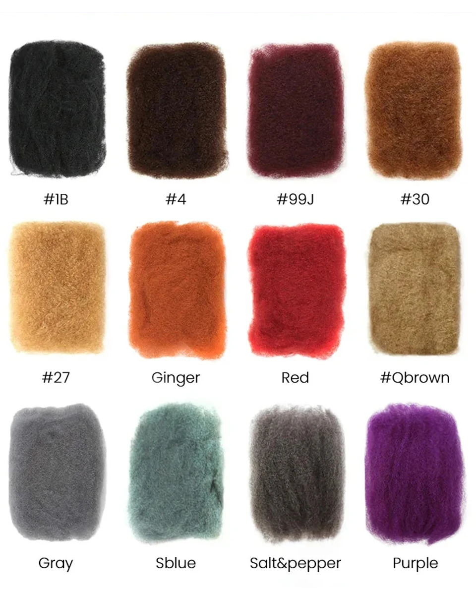 Brazilian Bulk Hair No Attachment Afro Kinky Bulk Human Hair Bulk Queen Dreadlock Natural Color Braids Hair QVR Hair 241113