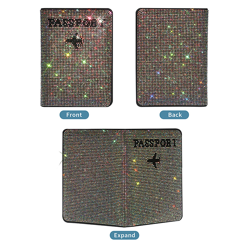 Crystal Dia Key Purse Bag Holder Cover Traveling Passport Bling Rhinestone Case For ID Credit Card