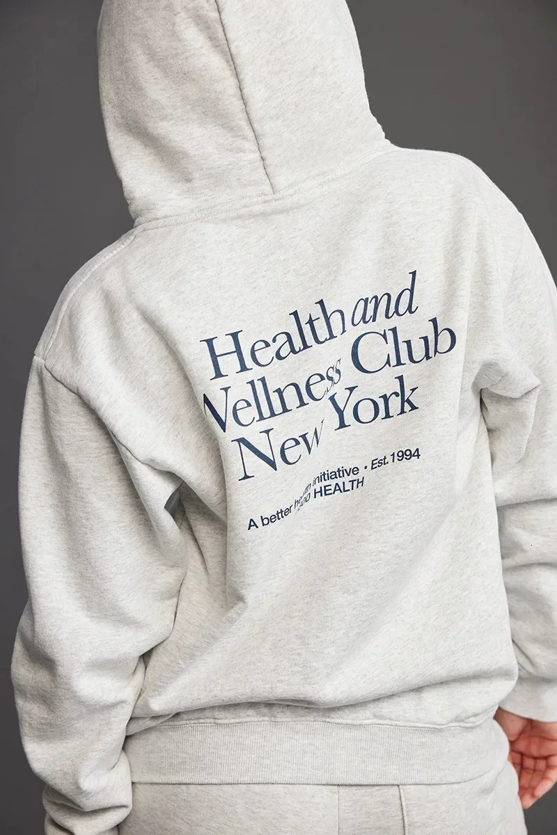Early Spring New North American Niche Sporty&Rich Letter Printed Fleece Sweatshirt Women's Hoodie