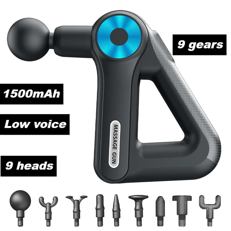 9-head 9-level professional full fitness massage gun mini golden triangle long standby Bobbito massage gun 241112
