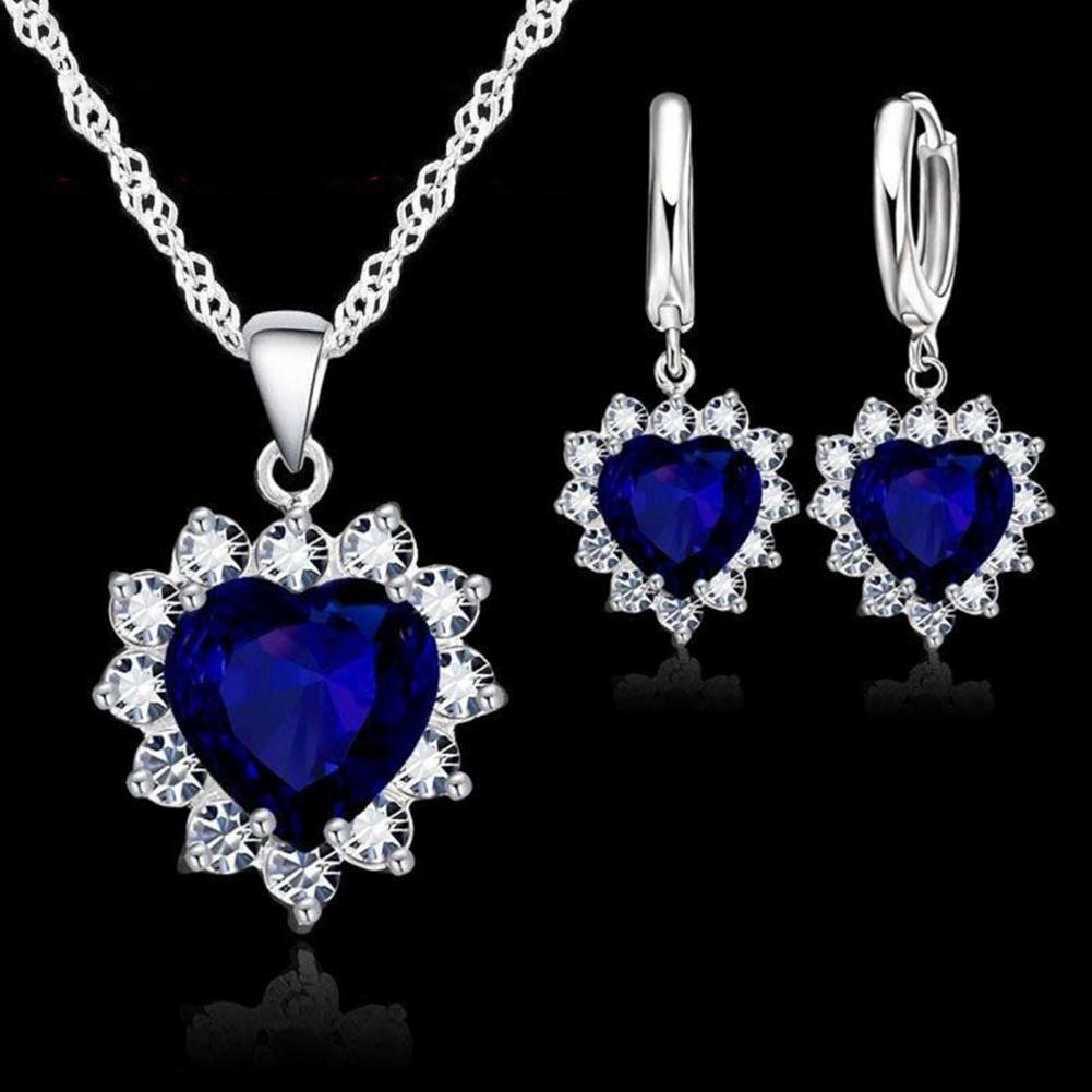 Women ddmysmile Necklace Set 1 Exquisite Heart Shape Female Necklace Stylish Modern Style Alloy Dangle Earring For Girls Smile