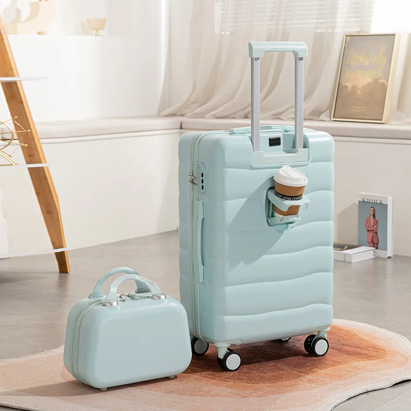 Candy Color Suitcase New Multifunctional Ddmysmile Trolley Box 24-Inch Small Fresh Travel Suitcase Ladies Light Lage ddmysmile Universal Wheel Smile