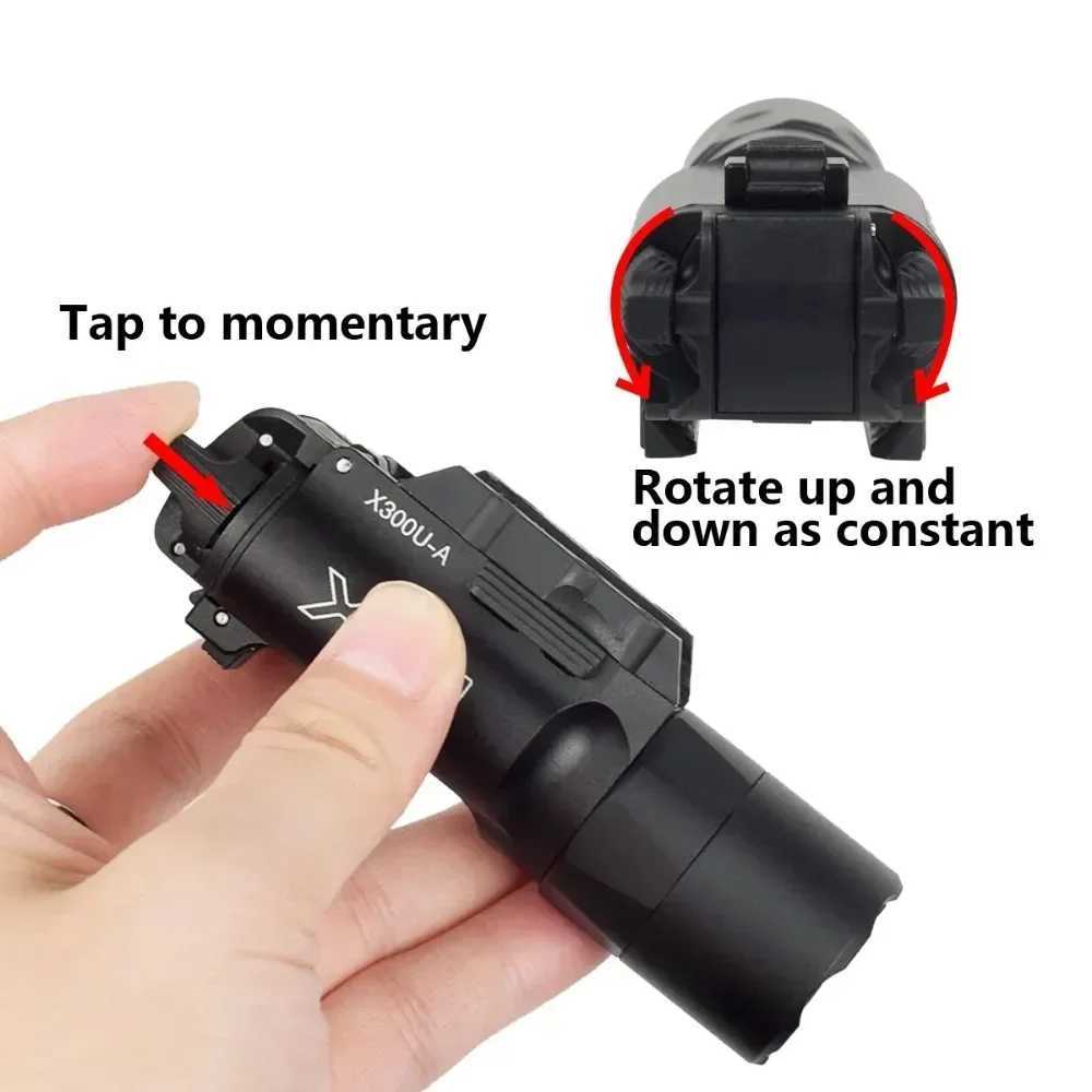 X300U tactical flashlight 1000 lumens white D weapon reconnaissance light air gun hunting accessories suitable for 20MM rail W241112