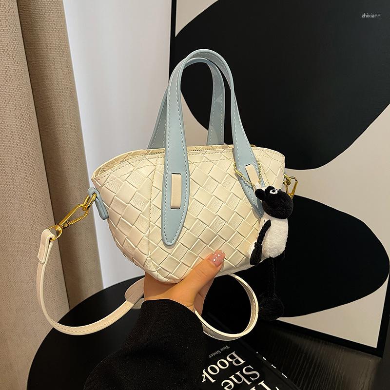 Drawstring Fashion Handbag Bag Women's Summer All-match Casual Shoulder Crossbody Textured Hand Bucket zhanyishengli