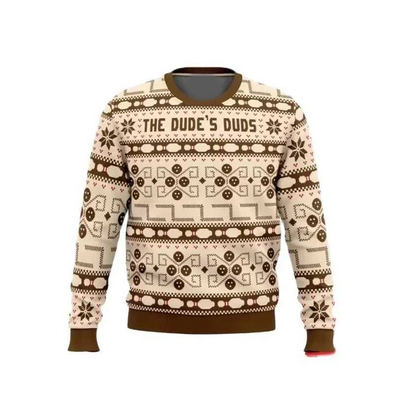 The Dude Abides The Big Lebowski 3D Printed Ugly Christmas 2024 New Fashionable Mens Hoodie Womens Sportswear LX241113