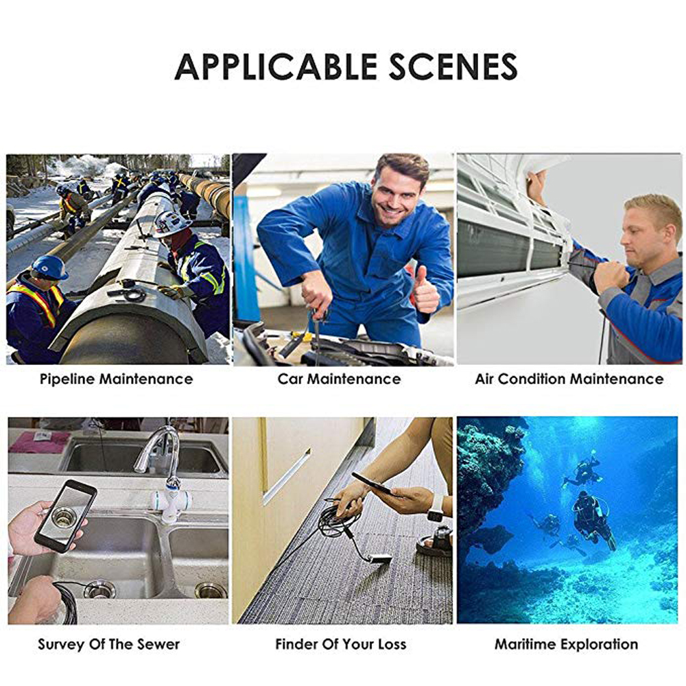USB C Endoscope 720P 8mm 5.5mm Lens Flexible Semi Rigid Cable LED Light Waterproof Camera For Android Phone PC Borescope