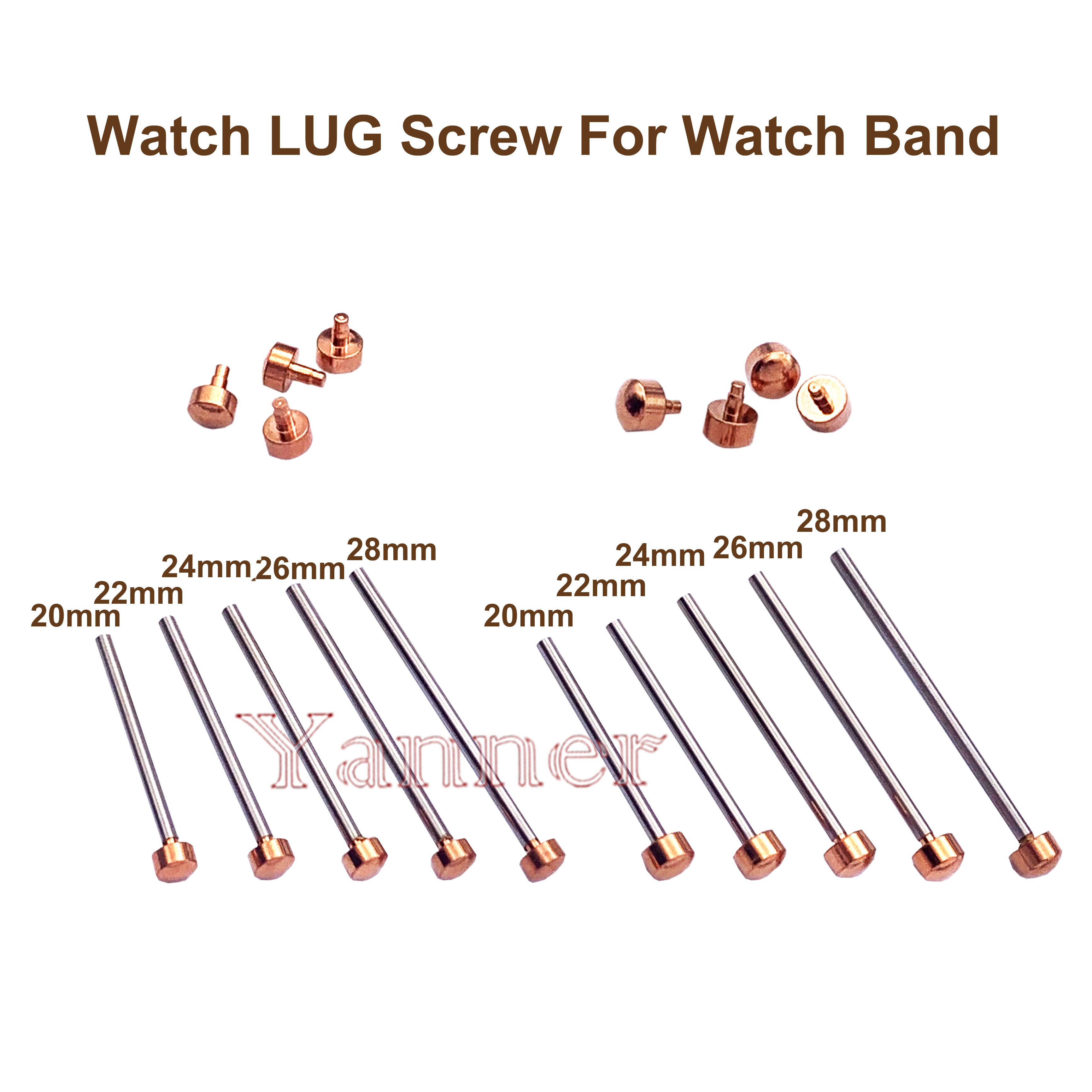Rose gold and silver colour Watch Band Screw Pins for Watchmaker Repair Parts Watch LUG Screw Set