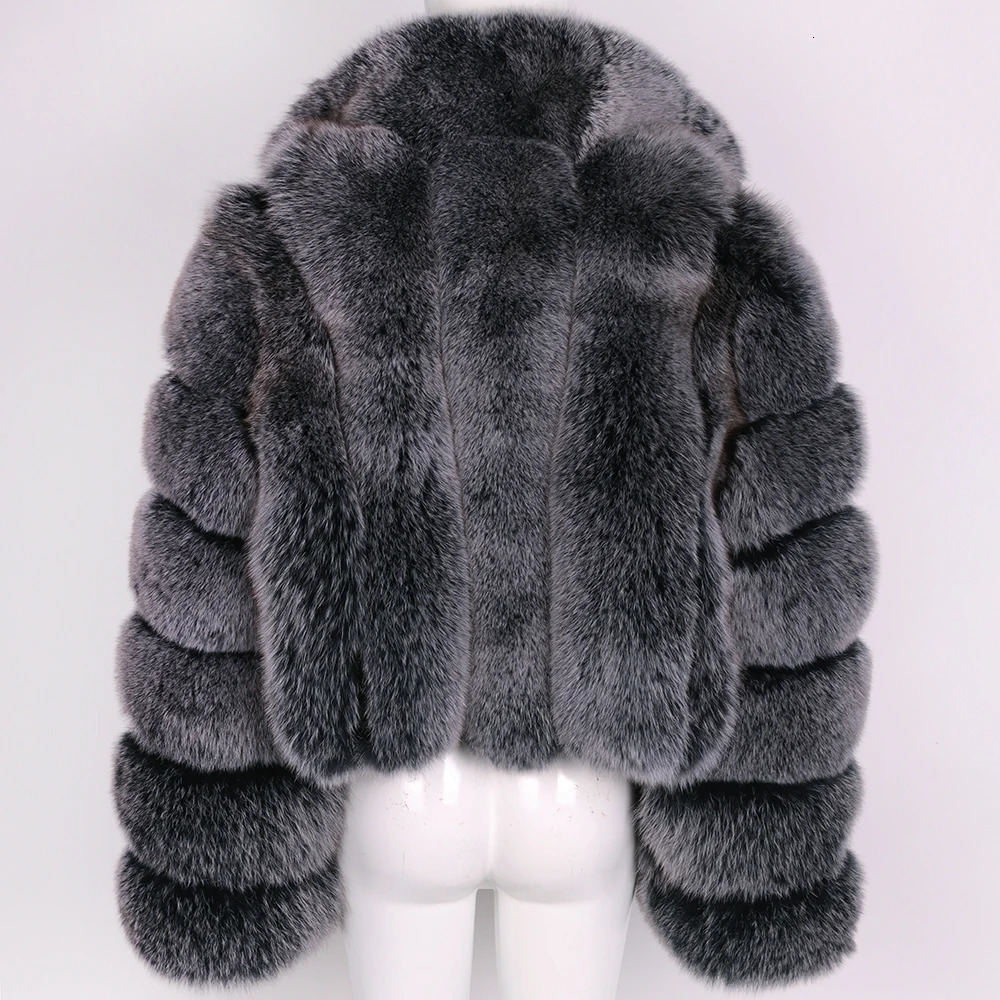 YOLOAgain Womens TurnDown Collar y Fox Fur Jacket Red Real Winter Outerwear 241113