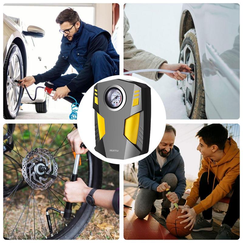 Iatables For Car Air Pump 12V Multifunctional Car Air Pump Iator Tire Repair Tools Car Accessories For Beach Floatation smile