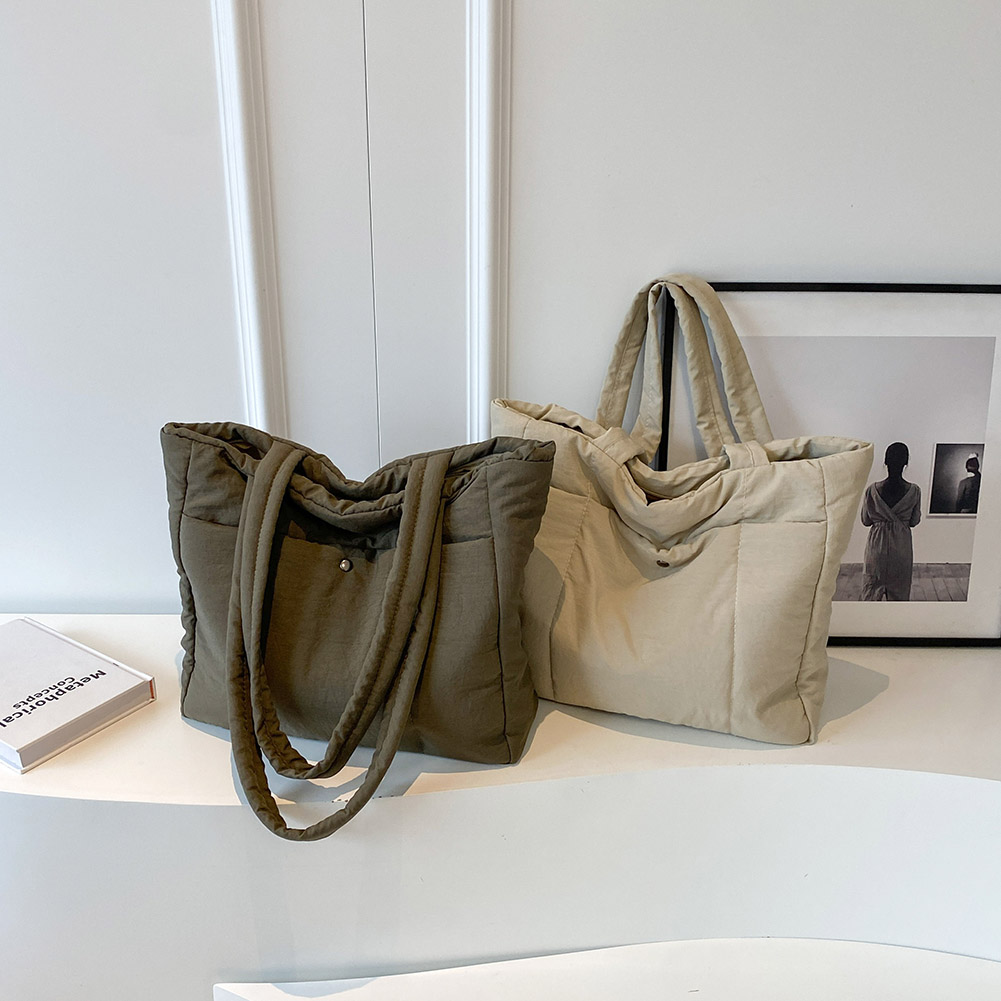 Large capacity Space Cloth Padded Shoulder Bag for Women 2023 Korean Fashion Designer Soft Trends Winter Handbags and Purses Y2k
